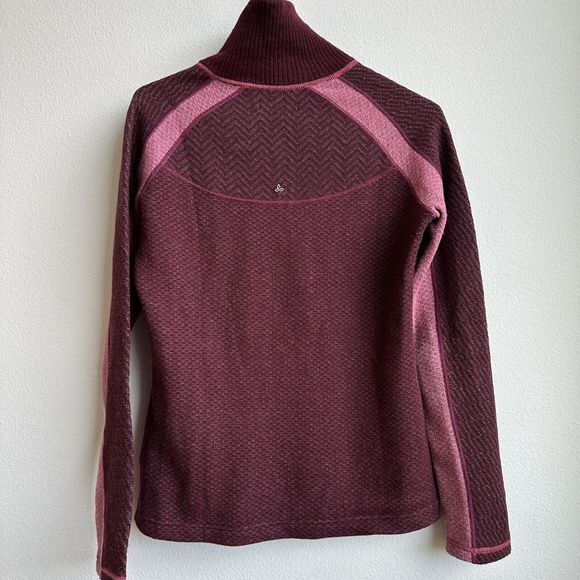 Prana | Corrine Wool Blend Pink Berry Quarter Zip Sweater | Size Small - Picture 3 of 4
